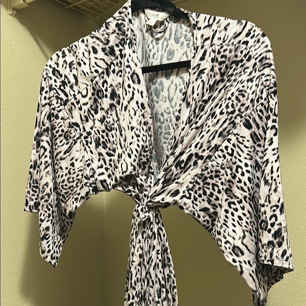 Leopard Print Tie-Front Top